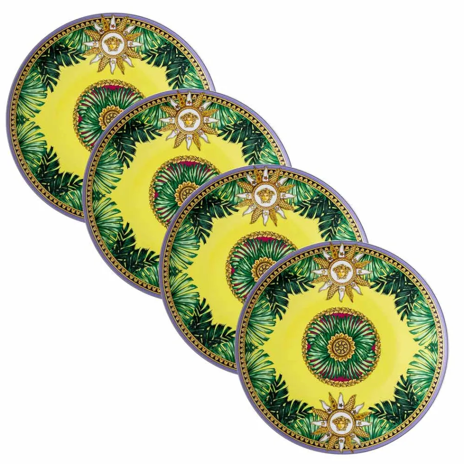 Rosenthal Versace Jungle Animalier 4 Piatti Piani Diametro 17 cm - Animalier Viadurini