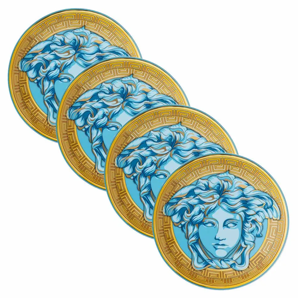 Rosenthal Versace Medusa Amplified 4 Piatti Piani Diametro 17 cm - Medusaamplifield Viadurini