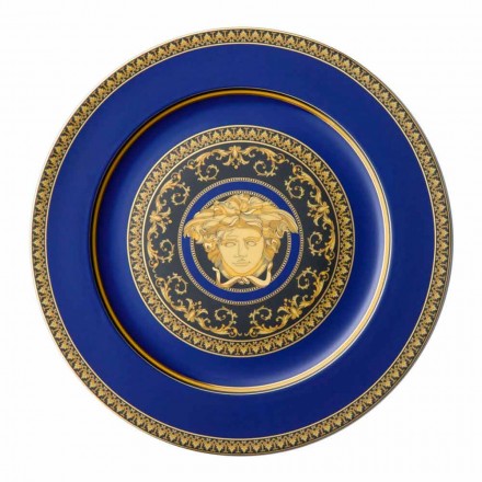 Rosenthal Versace Medusa Blue Piatto segnaposto di design porcellana Viadurini