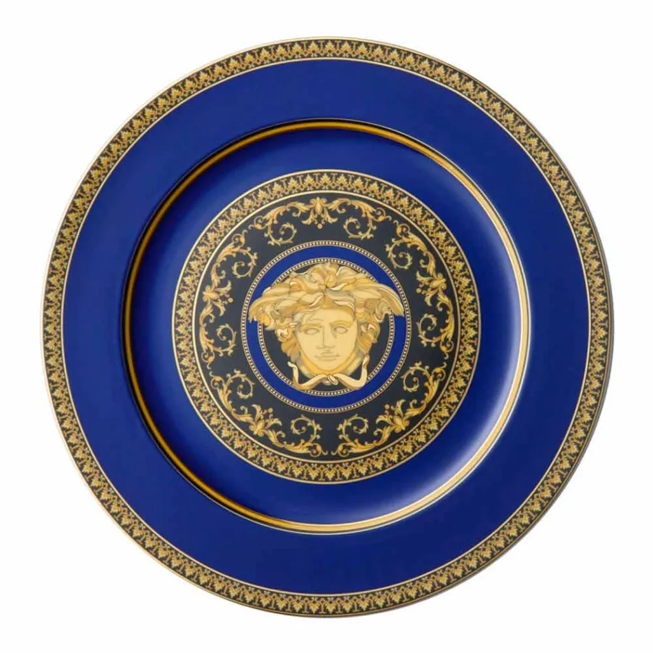 Rosenthal Versace Medusa Blue Piatto segnaposto di design porcellana Viadurini