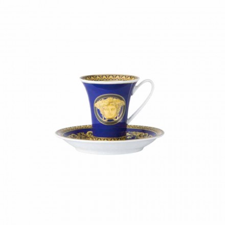 Rosenthal Versace Medusa Blue Tazzina da caffè di design in porcellana Viadurini