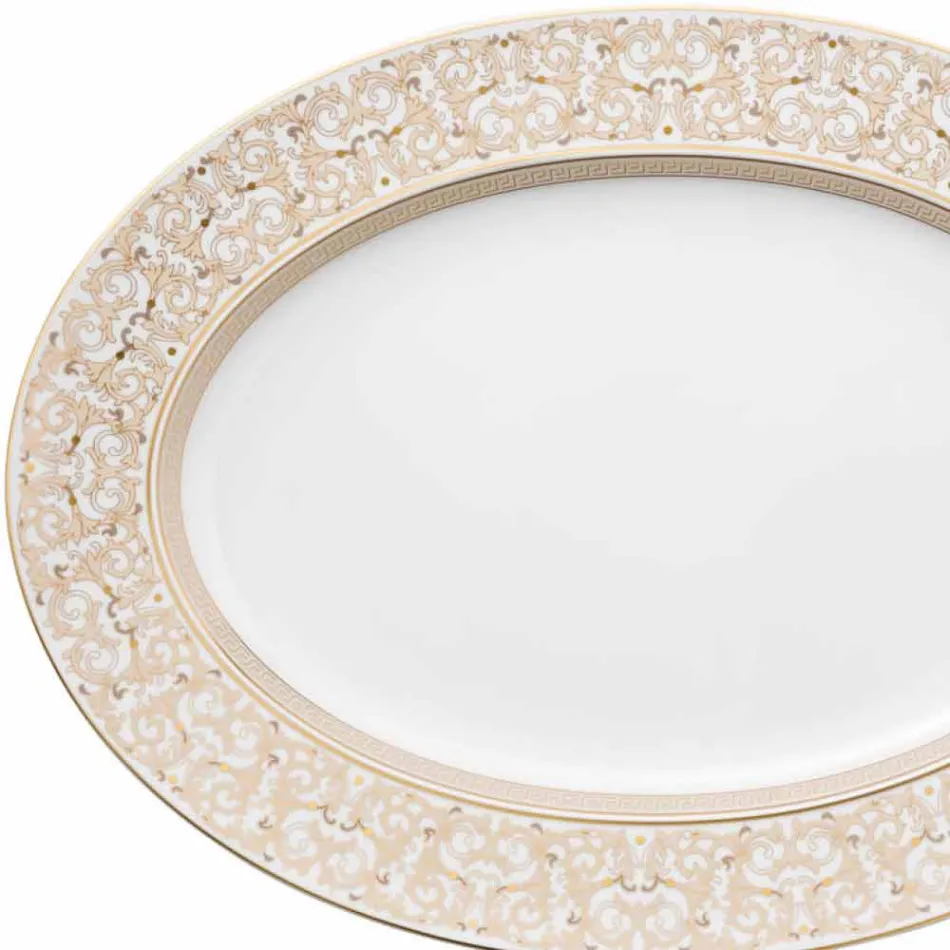 Rosenthal Versace Medusa Gala Piatto ovale 40cm di design porcellana Viadurini
