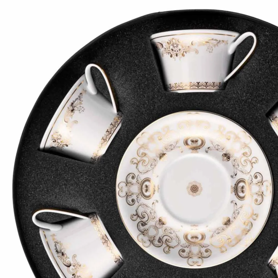 Rosenthal Versace Medusa Gala set tazze da tè in porcellana 6 pezzi Viadurini