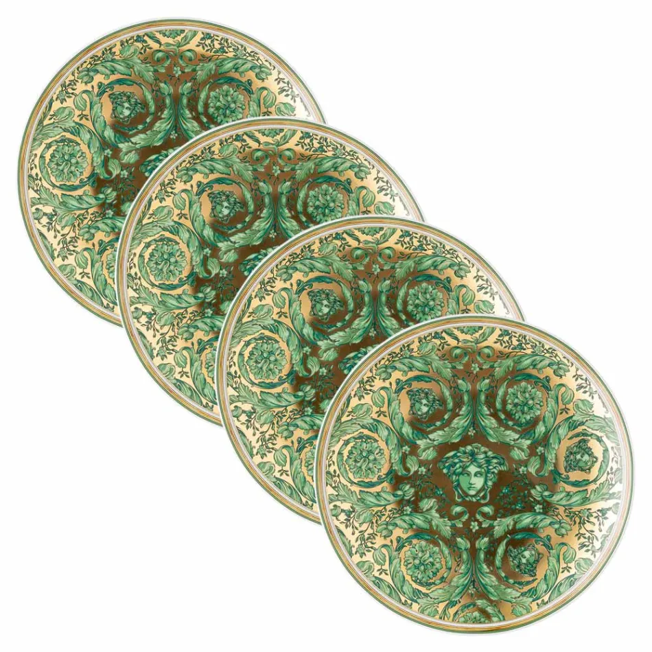 Rosenthal Versace Medusa Garland 4 Piatti Piani Diametro 17 cm - Christmas Viadurini