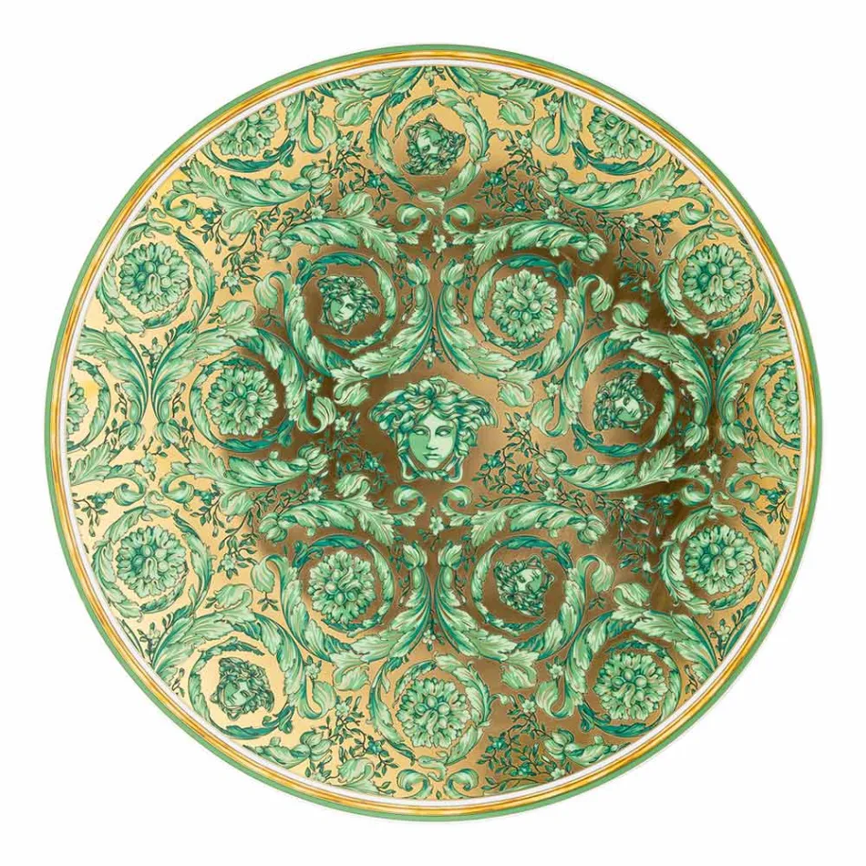 Rosenthal Versace Medusa Garland Green Piatto di Natale 33 cm - Christmas Viadurini