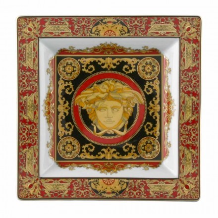 Rosenthal Versace Medusa Rosso Coppa di design in porcellana 22cm Viadurini