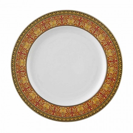 Rosenthal Versace Medusa Rosso Piatto piano 22 cm in porcellana Viadurini