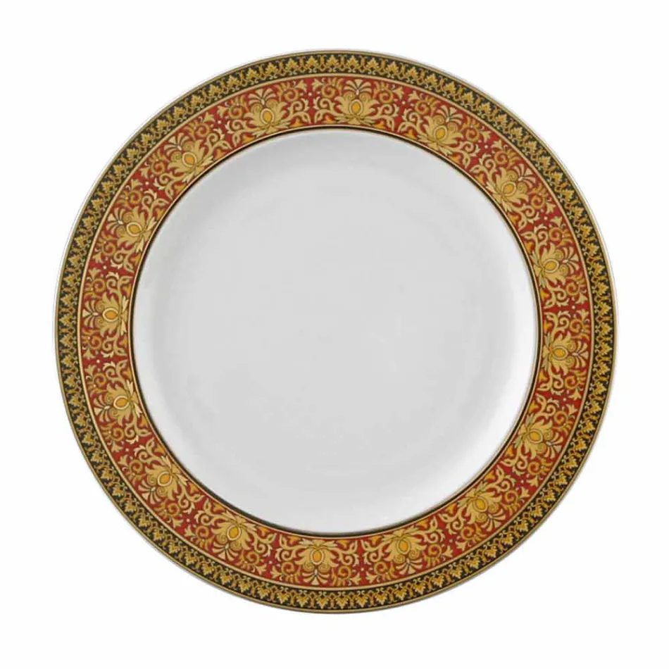 Rosenthal Versace Medusa Rosso Piatto piano 22 cm in porcellana Viadurini