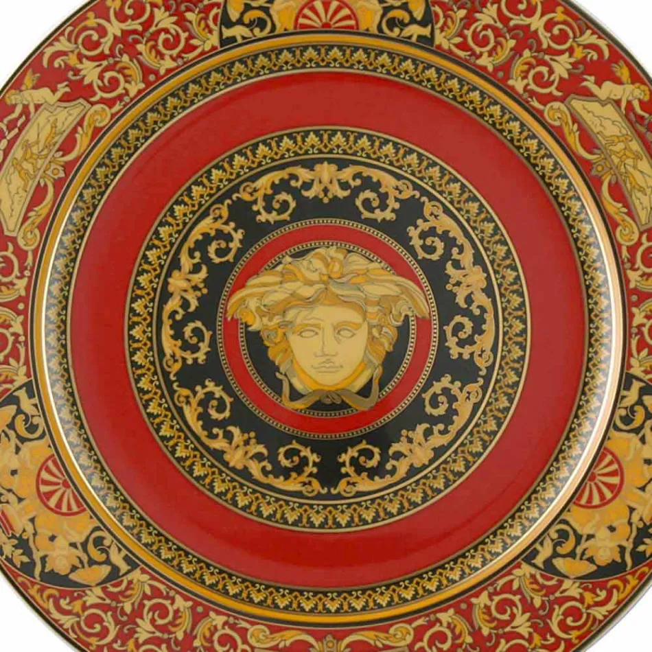 Rosenthal Versace Medusa Rosso Piatto segnaposto 30cm in porcellana Viadurini