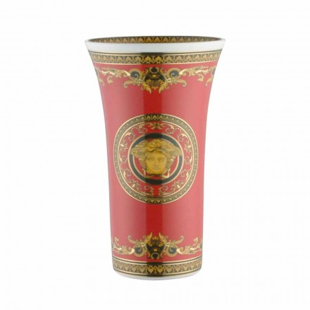 Rosenthal Versace Medusa Rosso Vaso di design moderno porcellana 26cm Viadurini