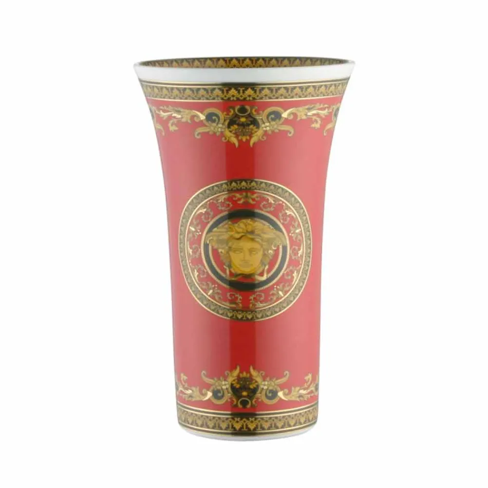 Rosenthal Versace Medusa Rosso Vaso di design moderno porcellana 26cm Viadurini