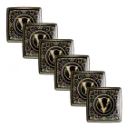 Rosenthal Versace Virtus Gala 6 Coppette Quadre Piane 15x15 cm in Porcellana - Barocco Viadurini