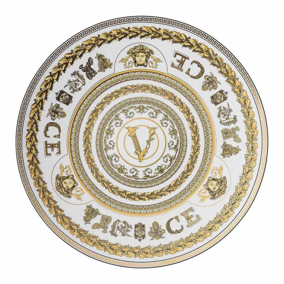 Rosenthal Versace Virtus Gala Piatto Segnaposto Diametro 33 cm in Porcellana - Barocco Viadurini