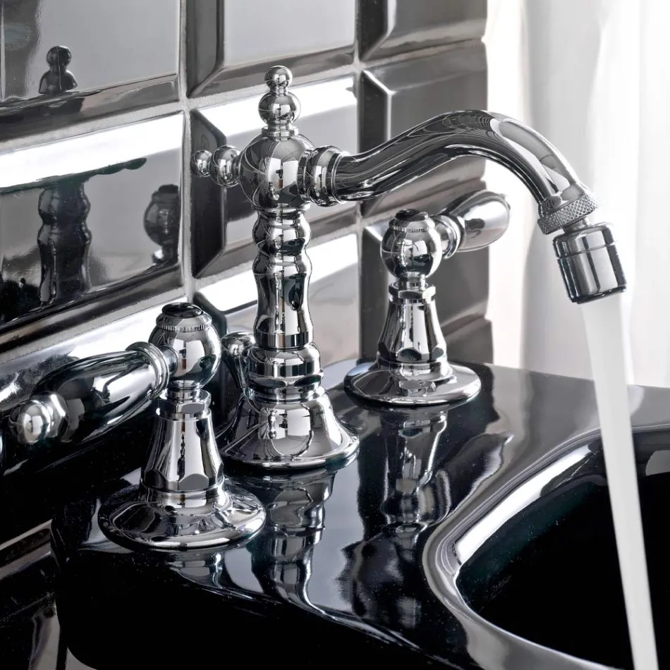 Rubinetteria Bidet 3 Fori Classica con Leve in Ottone Made in Italy- Noriana Viadurini