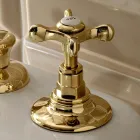 Rubinetteria Bidet a 3 Fori Erogazione Interna in Ottone Fatto a Mano - Fioretta Viadurini