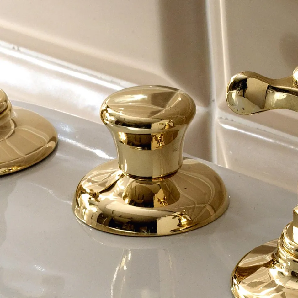 Rubinetteria Bidet a 3 Fori Erogazione Interna in Ottone Fatto a Mano - Fioretta Viadurini