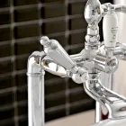 Rubinetteria Vasca a Pavimento con Doccetta in Ottone Made in Italy - Noriana Viadurini