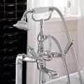Rubinetteria Vasca a Pavimento con Doccetta in Ottone Made in Italy - Noriana