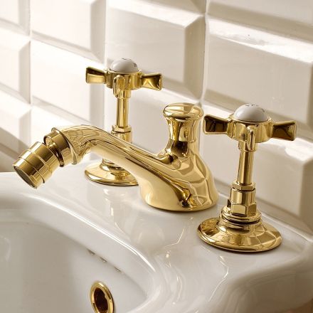 Rubinetteria Vintage per Bidet a 3 Fori in Ottone Made in Italy – Katerina Viadurini