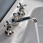 Rubinetto 3 Fori da Lavabo Bagno in Ottone con Scarico Stile Classico - Ercolina Viadurini