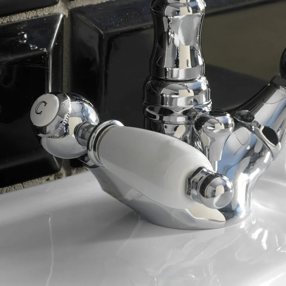 Rubinetto Bidet Monoforo Classico con Leve in Ottone Artigianale - Noriana Viadurini
