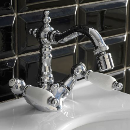 Rubinetto Bidet Monoforo Classico con Leve in Ottone Artigianale - Noriana Viadurini