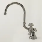 Rubinetto Lavabo Bagno 3 Fori in Ottone Bocca Alta con Scarico - Ercolina Viadurini