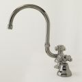 Rubinetto Lavabo Bagno 3 Fori in Ottone Bocca Alta con Scarico - Ercolina