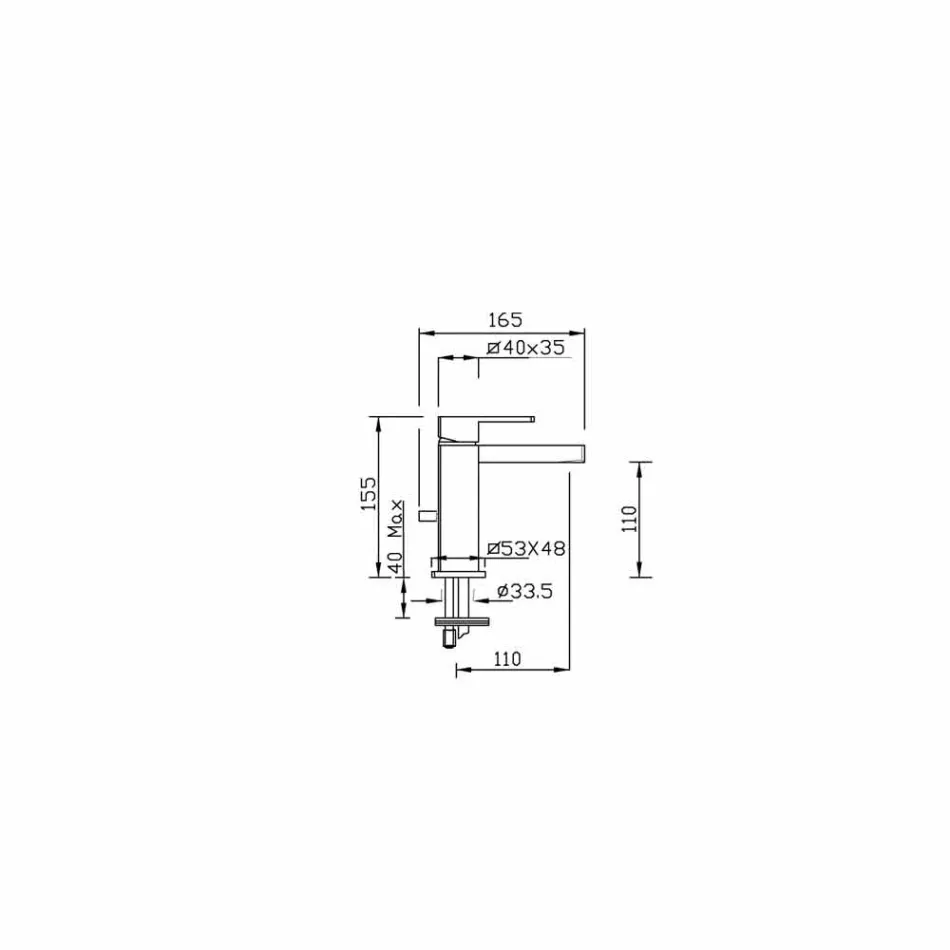 Rubinetto Miscelatore Lavabo Moderno in Ottone Made in Italy - Sika Viadurini