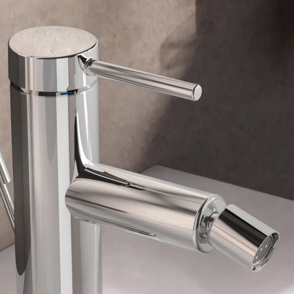 Rubinetto Miscelatore Monocomando Bidet Ottone Design Rotondo - Antilio Viadurini