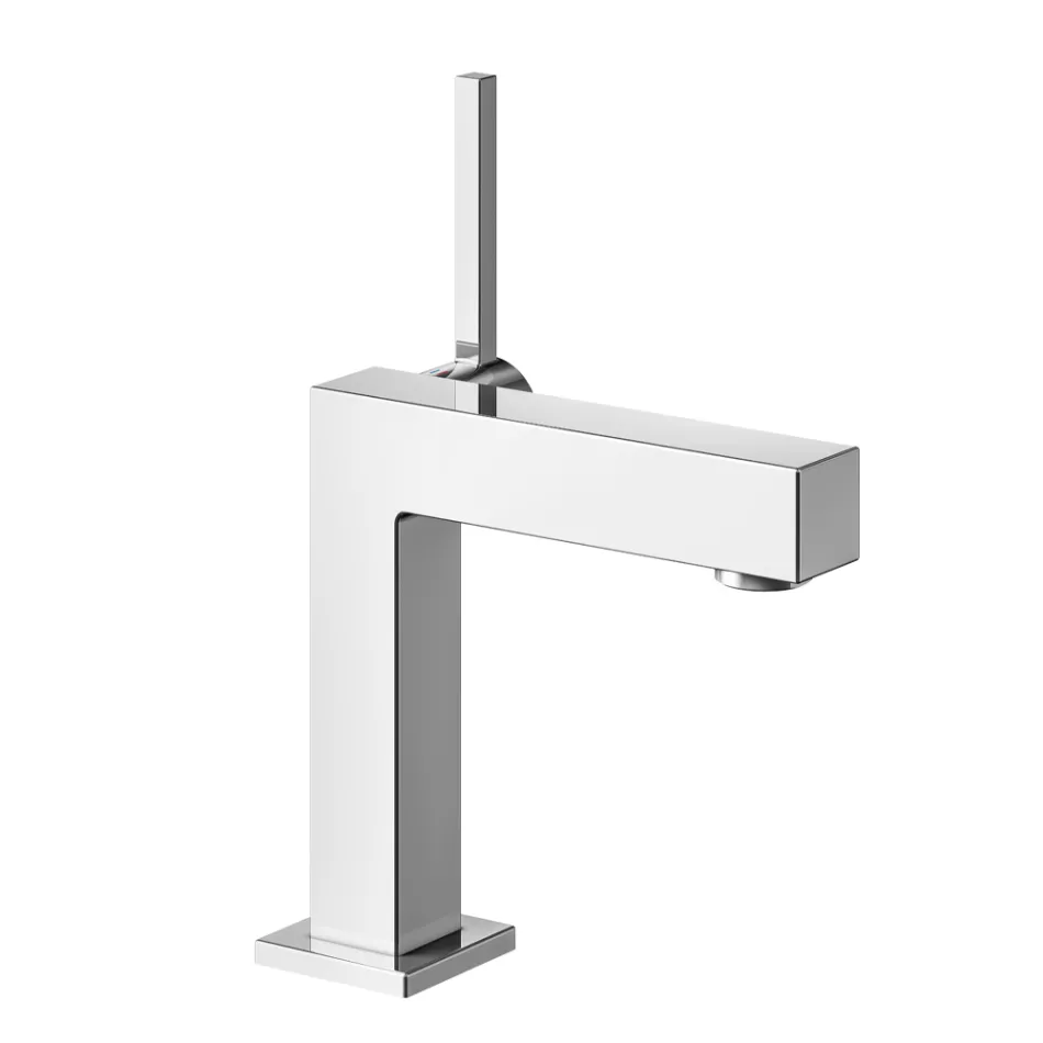 Rubinetto Miscelatore Monocomando per Lavabo Ottone Design Squadrato - Erik Viadurini