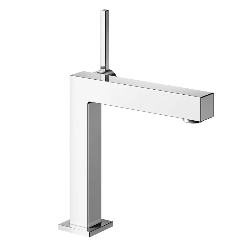 Rubinetto Miscelatore Monocomando per Lavabo Ottone Design Squadrato - Erik Viadurini