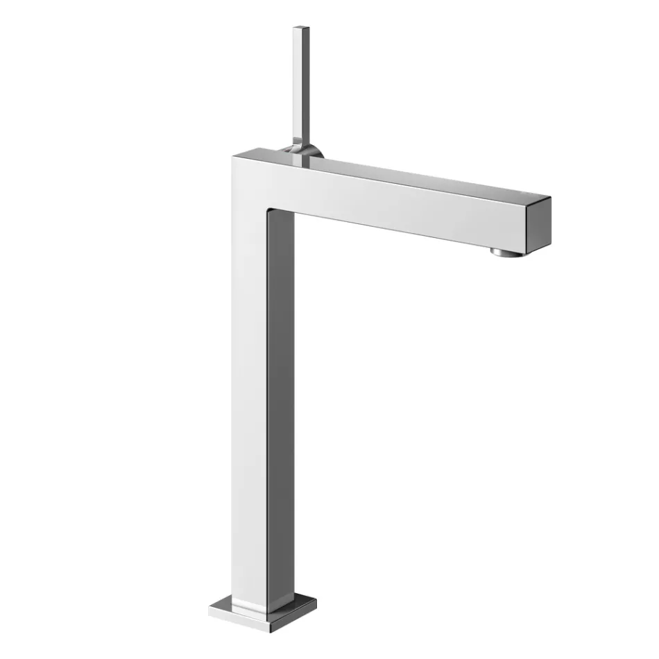 Rubinetto Miscelatore Monocomando per Lavabo Ottone Design Squadrato - Erik Viadurini