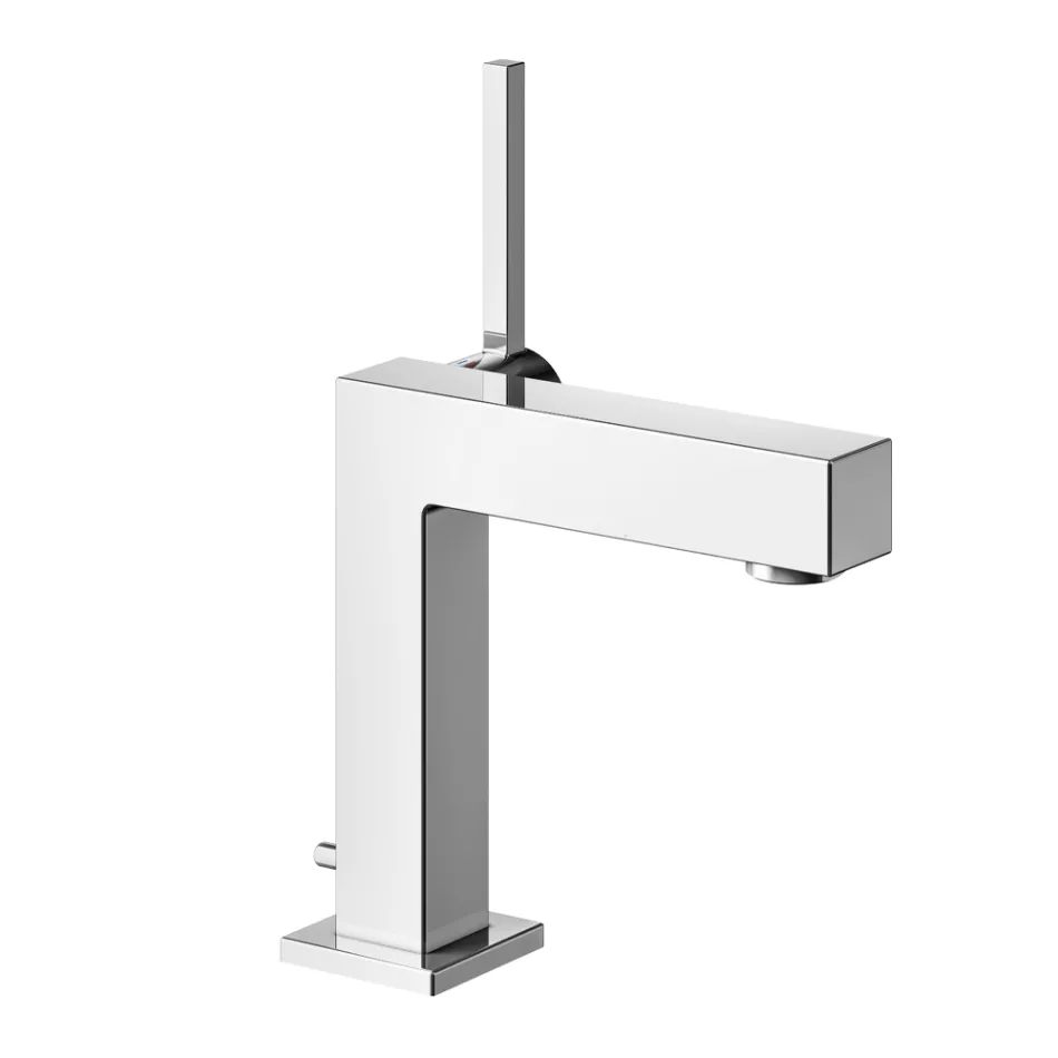 Rubinetto Miscelatore Monocomando per Lavabo Ottone Design Squadrato - Erik Viadurini