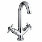 Rubinetto Monoforo Orientabile con Scarico in Ottone Cromo Made in Italy - Zumbo Viadurini