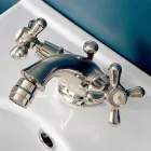 Rubinetto Monoforo per Bidet in Ottone con Scarico Stile Classico - Ercolina Viadurini