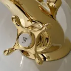 Rubinetto Monoforo per Bidet in Ottone Maniglie a Farfalla Classico - Fioretta Viadurini