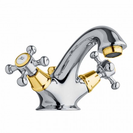 Rubinetto Monoforo per Lavabo Bagno in Ottone con Scarico Made in Italy - Lisca Viadurini