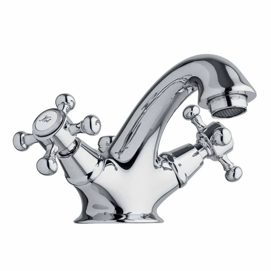 Rubinetto Monoforo per Lavabo Bagno in Ottone con Scarico Made in Italy - Lisca Viadurini