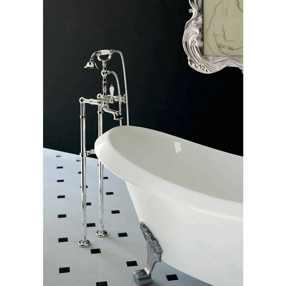 Rubinetto per Vasca Bagno in Ottone Classico Made in Italy - Riko Viadurini