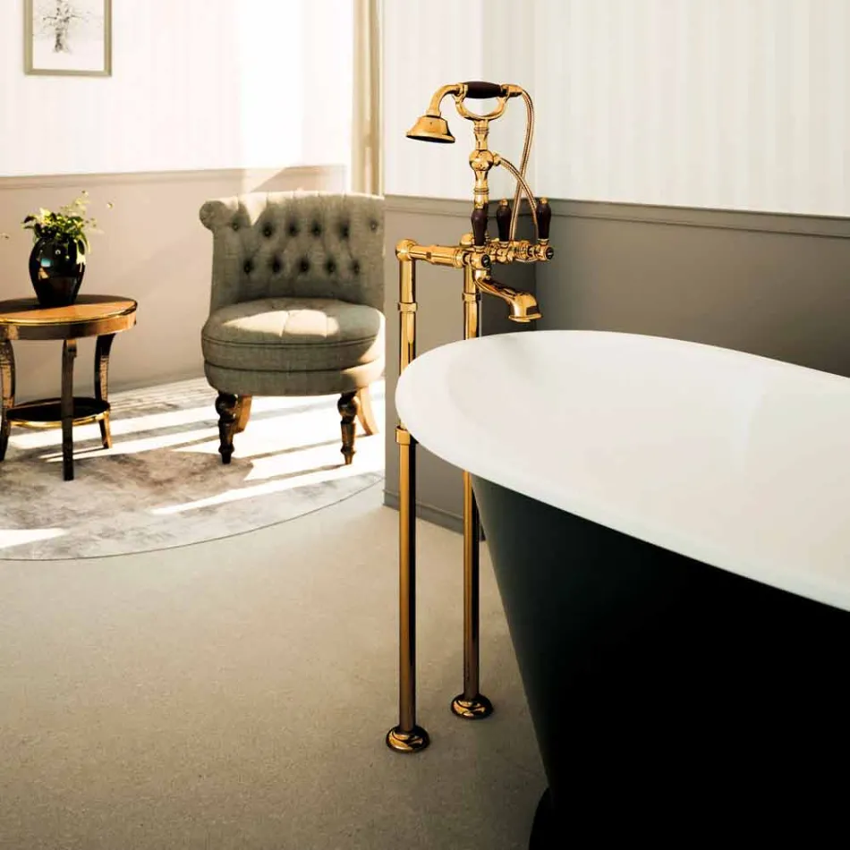 Rubinetto per Vasca Bagno in Ottone Classico Made in Italy - Riko Viadurini