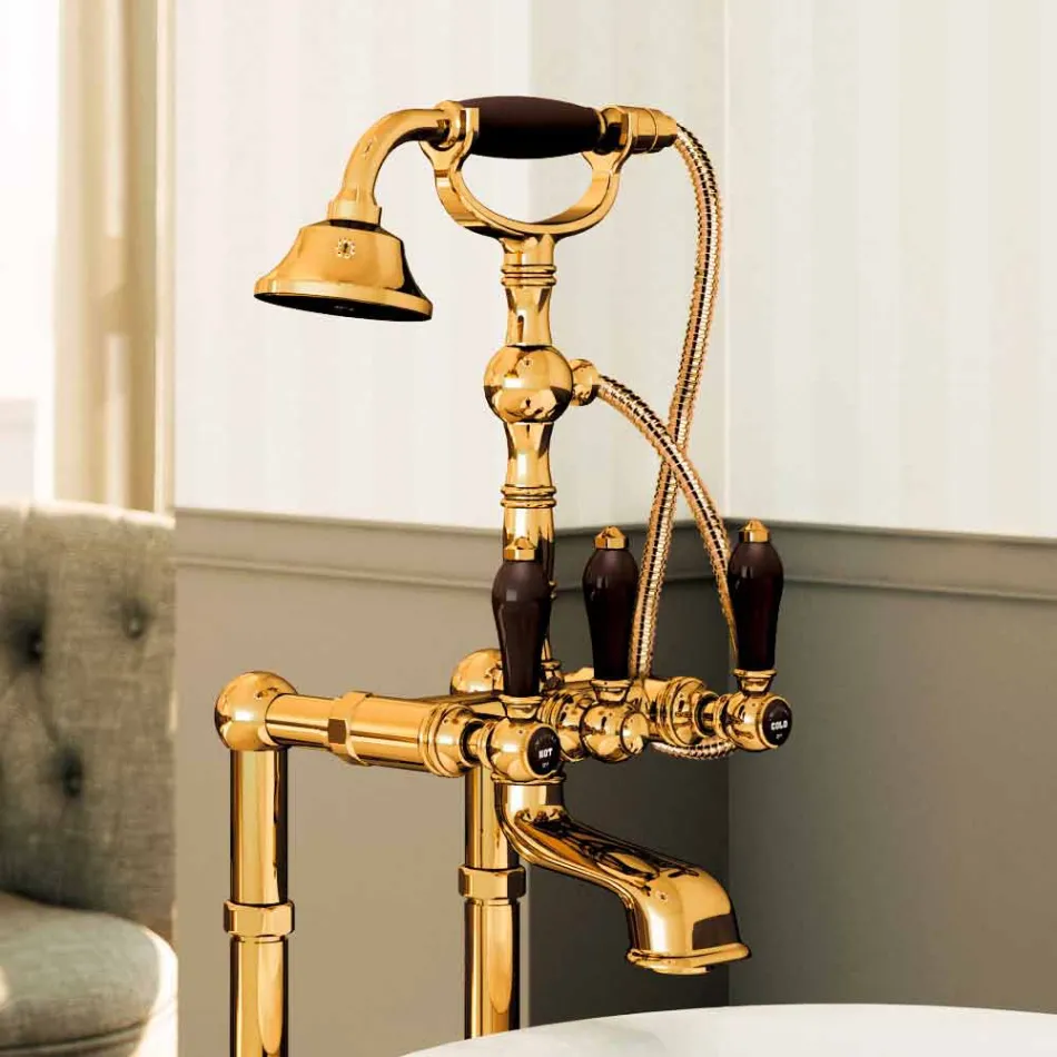 Rubinetto per Vasca Bagno in Ottone Classico Made in Italy - Riko Viadurini