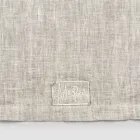 Runner in Lino Beige con Bordo con Piega Lusso Artigianale Italiano - Limao   Viadurini