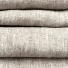 Runner in Lino Beige con Bordo con Piega Lusso Artigianale Italiano - Limao   Viadurini