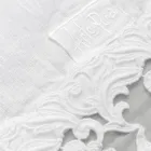 Runner in Lino con Pizzo Bianco da Tavolo Qualità di Lusso Italiana - Farnese Viadurini