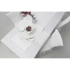 Runner in Lino con Pizzo Bianco da Tavolo Qualità di Lusso Italiana - Farnese Viadurini