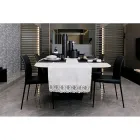 Runner in Lino con Pizzo Bianco da Tavolo Qualità di Lusso Italiana - Farnese Viadurini