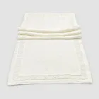 Runner in Lino Pesante Bianco Naturale con Goffratura Lusso Italiano - Limao   Viadurini