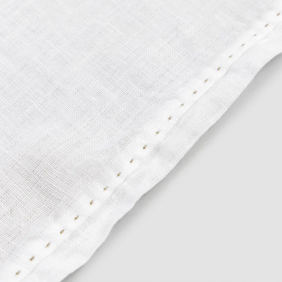 Runner per Tavolo 100% Lino con Ricamo Design di Lusso Italiano - Giuggiolo Viadurini