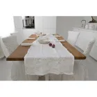 Runner per Tavolo 100% Lino con Ricamo Design di Lusso Italiano - Giuggiolo Viadurini
